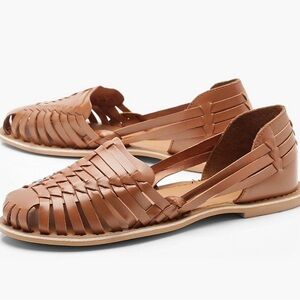 Leather Woven Ballet Flats